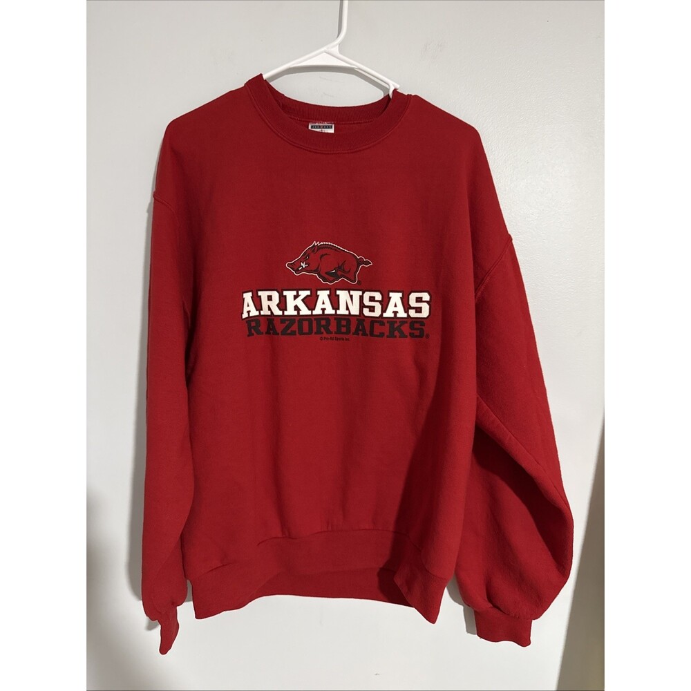 Arkansas Razorbacks Retro Campus Screened Logo Sweatshirt Mens Size L